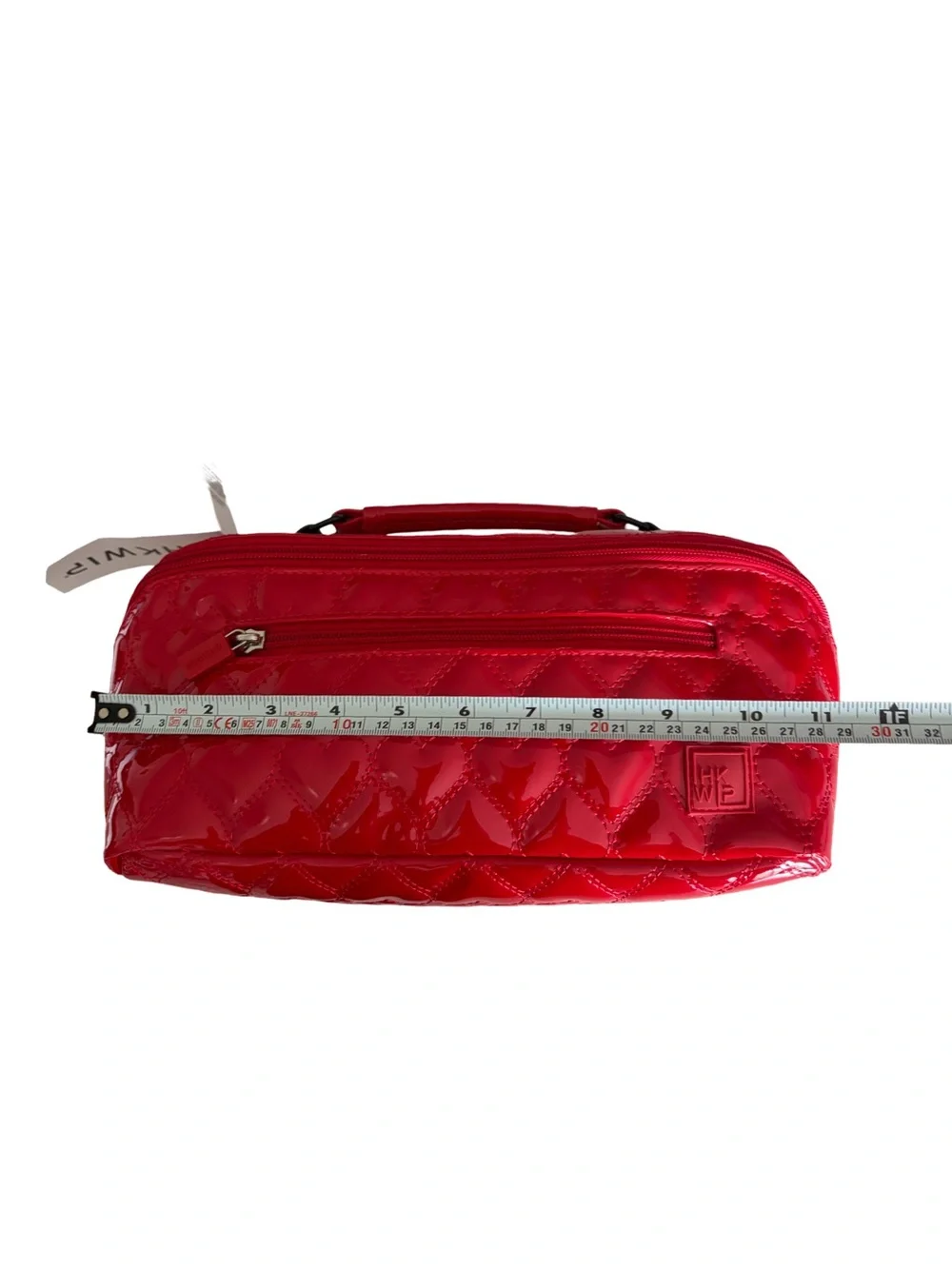 IHKWIP Carry All Heart Quilted Travel Cosmetic Case Cardinal Red NWT
